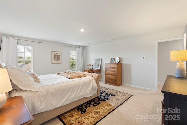 17637 Snug Harbor Rd, Charlotte, NC 28278 - bedroom with light colored carpet, baseboards, and recessed lighting