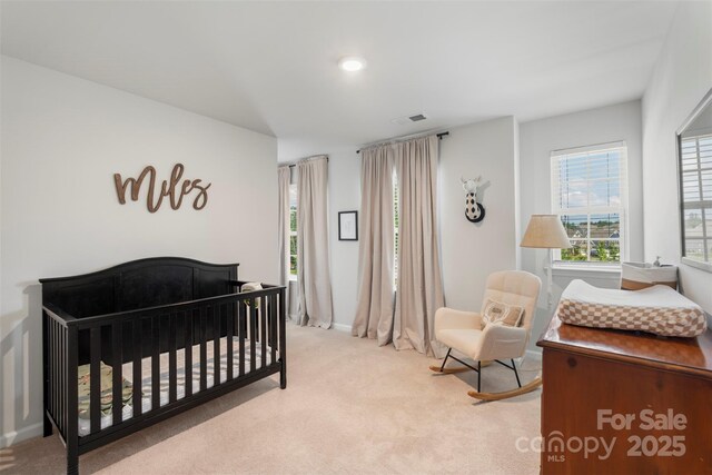 17637 Snug Harbor Rd, Charlotte, NC 28278 - carpeted bedroom with a nursery area and baseboards