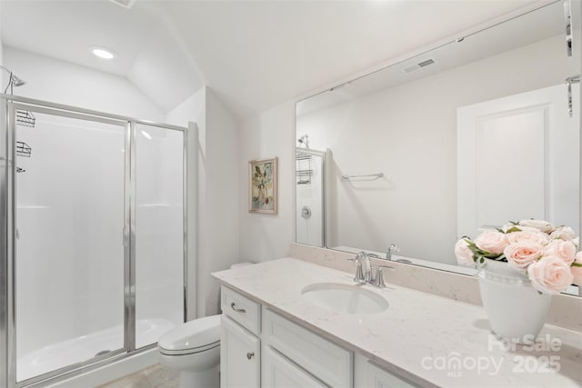 17637 Snug Harbor Rd, Charlotte, NC 28278 - full bathroom with a shower stall, toilet, and vanity