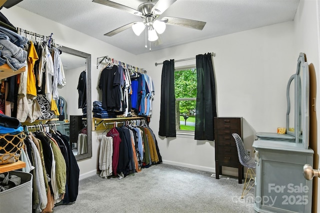 5378 Westwood Dr, Granite Falls, NC 28630 - spacious closet with carpet and a ceiling fan