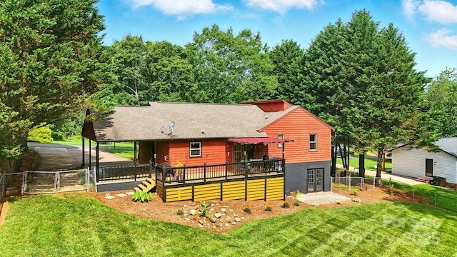 5378 Westwood Dr, Granite Falls, NC 28630 - rear view of house featuring a deck, a gate, and roof with shingles
