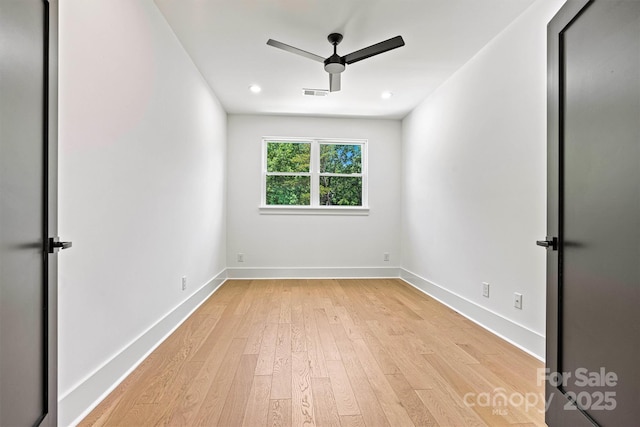 130 Broken Arrow Dr, Statesville, NC 28677 - empty room with a ceiling fan, light wood-style flooring, baseboards, and recessed lighting