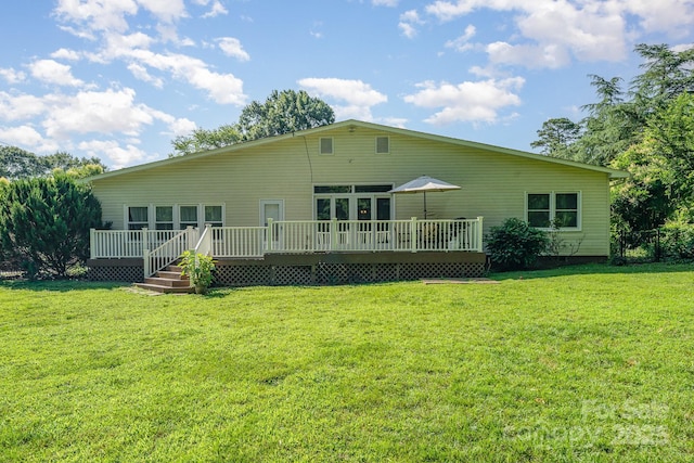 1107 Fairfield Dr, Gastonia, NC 28054 - rear view of property with a wooden deck and a yard