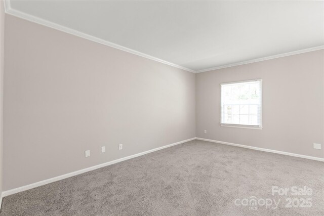 5949 Quail Hollow Rd Unit E, Charlotte, NC 28210 - carpeted empty room featuring ornamental molding and baseboards