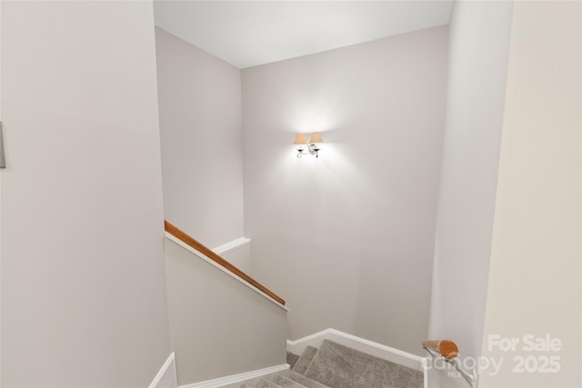 5949 Quail Hollow Rd Unit E, Charlotte, NC 28210 - stairway with baseboards and carpet