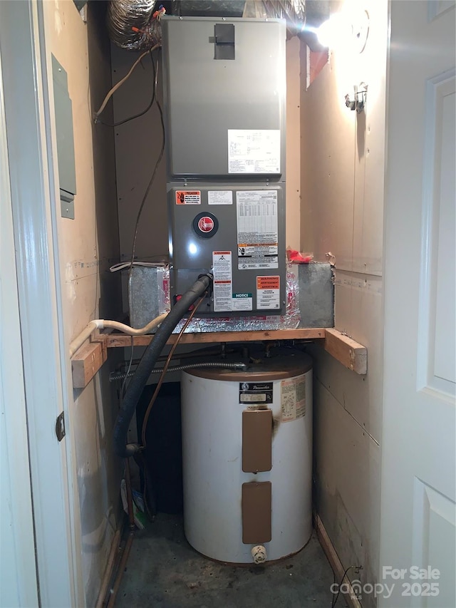 5727 Dockside Dr, Charlotte, NC 28227 - utility room with electric water heater