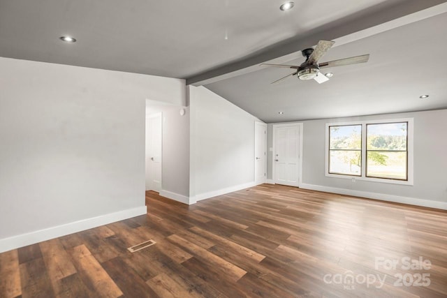 5354 Sherrills Ford Rd, Catawba, NC 28609 - spare room featuring ceiling fan, baseboards, wood finished floors, and recessed lighting