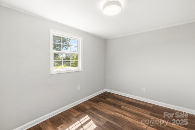 5354 Sherrills Ford Rd, Catawba, NC 28609 - spare room with ornamental molding, baseboards, and dark wood-style flooring