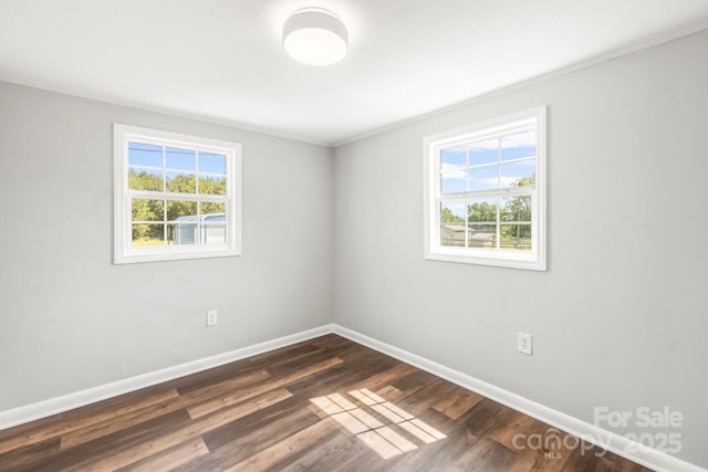 5354 Sherrills Ford Rd, Catawba, NC 28609 - empty room featuring ornamental molding, baseboards, and dark wood-style flooring