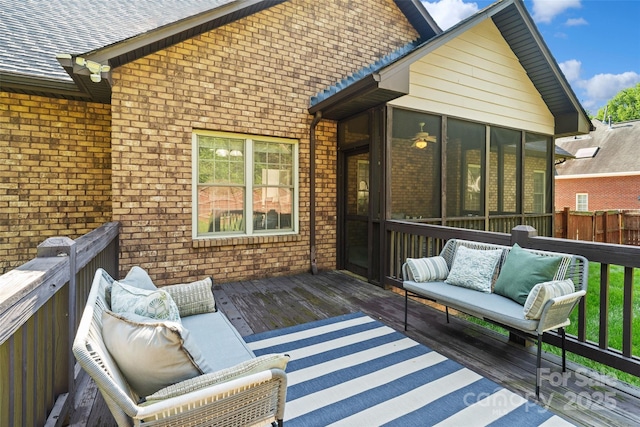 3831 Riceland Pl, Charlotte, NC 28216 - deck with a sunroom and an outdoor hangout area