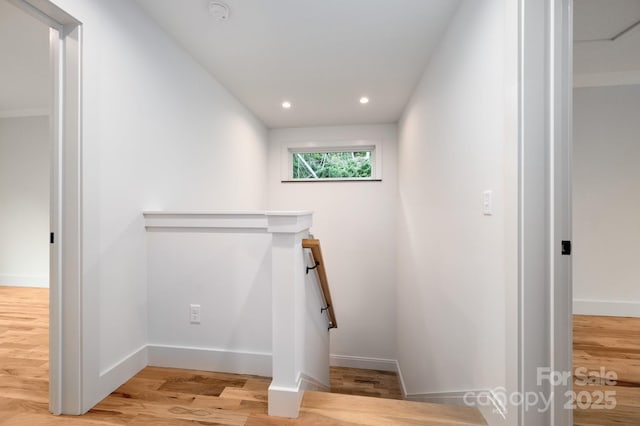 33 Windago Rd, Weaverville, NC 28787 - stairs featuring wood finished floors, baseboards, and recessed lighting
