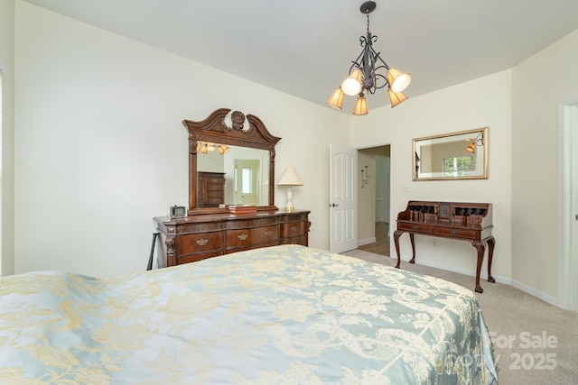 13402 Mccoy Rd, Huntersville, NC 28078 - bedroom with light carpet and a chandelier