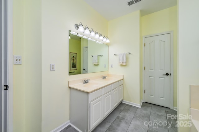 13402 Mccoy Rd, Huntersville, NC 28078 - full bathroom with double vanity and tile patterned floors