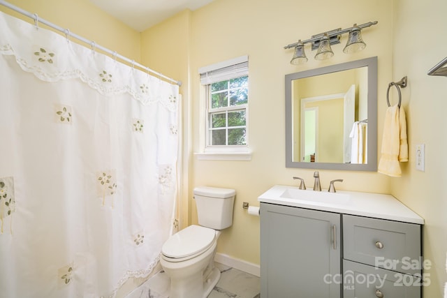 13402 Mccoy Rd, Huntersville, NC 28078 - full bathroom with marble finish flooring, vanity, and a shower with curtain