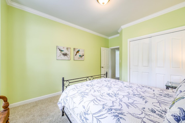 13402 Mccoy Rd, Huntersville, NC 28078 - carpeted bedroom with crown molding and a closet