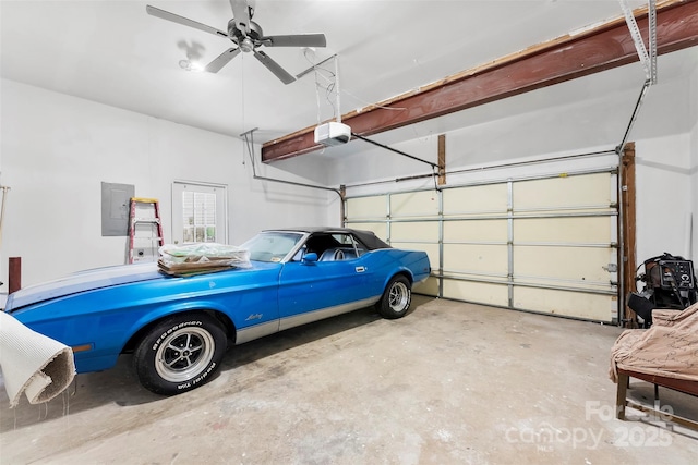 13832 Queenswater Ln, Charlotte, NC 28273 - garage featuring a garage door opener and electric panel