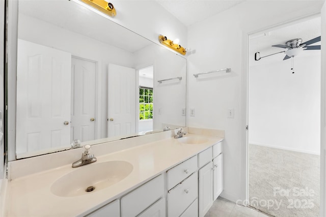 13832 Queenswater Ln, Charlotte, NC 28273 - bathroom with double vanity and baseboards