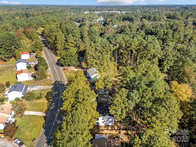 4918 Tyne Dr, Durham, NC 27703 - aerial view of property and surrounding area with a forest
