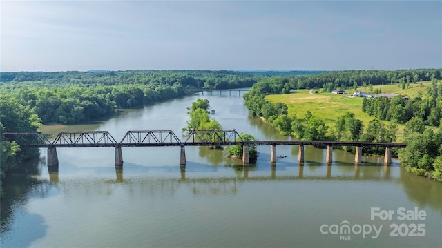 5888 Wood Duck Way, Catawba, NC 28609 - water view with a notable bridge and a heavily wooded area