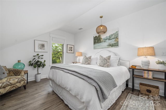5888 Wood Duck Way, Catawba, NC 28609 - bedroom with wood finished floors and lofted ceiling