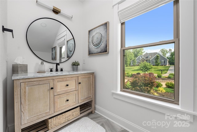 5888 Wood Duck Way, Catawba, NC 28609 - bathroom with vanity and marble finish flooring