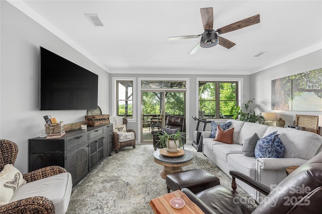 5888 Wood Duck Way, Catawba, NC 28609 - living area with a ceiling fan
