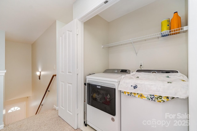 13622 Stringfellow Ln, Charlotte, NC 28278 - washroom with washing machine and dryer and carpet floors