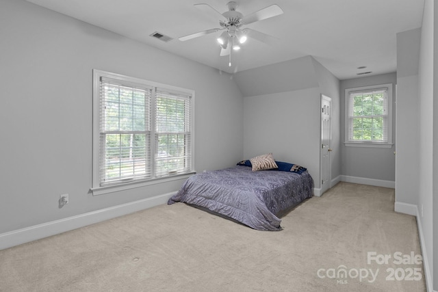 654 9th St N, Albemarle, NC 28001 - bedroom featuring light colored carpet, baseboards, and ceiling fan