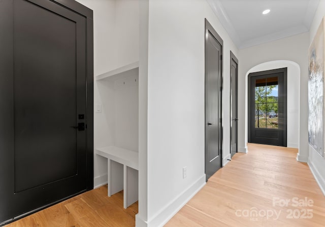 4117 Sarah Dr, Charlotte, NC 28217 - mudroom with wood finished floors and baseboards