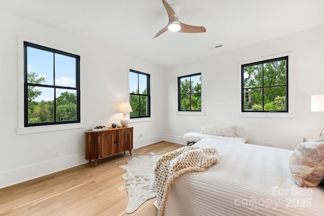 408 Ideal Way, Charlotte, NC 28203 - bedroom featuring light wood-style floors and ceiling fan