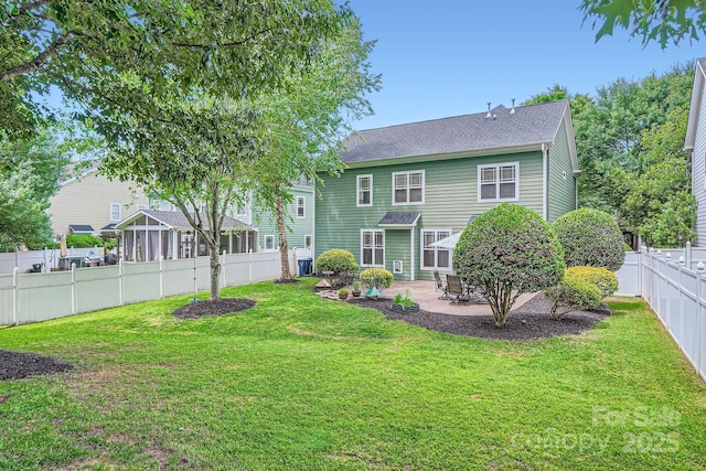 18732 Coachmans Trce, Cornelius, NC 28031 - back of house with a patio area, a fenced backyard, and roof with shingles