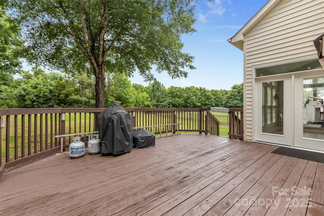 3213 Strawberry Rd, Matthews, NC 28104 - wooden deck featuring a grill