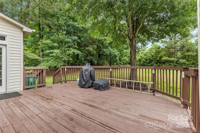 3213 Strawberry Rd, Matthews, NC 28104 - wooden deck with view of scattered trees