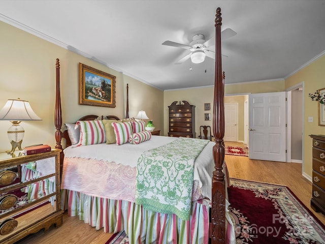 1634-B Union Rd, Gastonia, NC 28054 - bedroom featuring light wood-type flooring, ornamental molding, and a ceiling fan
