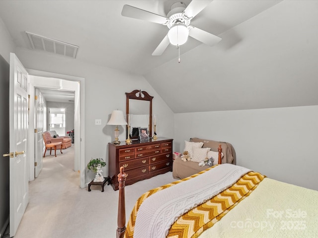 1634-B Union Rd, Gastonia, NC 28054 - bedroom with light colored carpet, lofted ceiling, and a ceiling fan