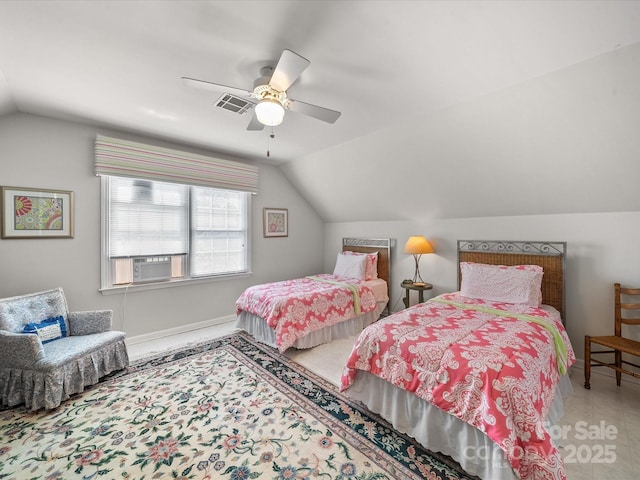 1634-B Union Rd, Gastonia, NC 28054 - bedroom featuring lofted ceiling, cooling unit, and ceiling fan
