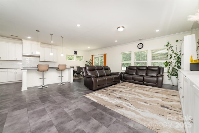 5098 Burnwald Ct, Fort Mill, SC 29715 - living area featuring recessed lighting and crown molding
