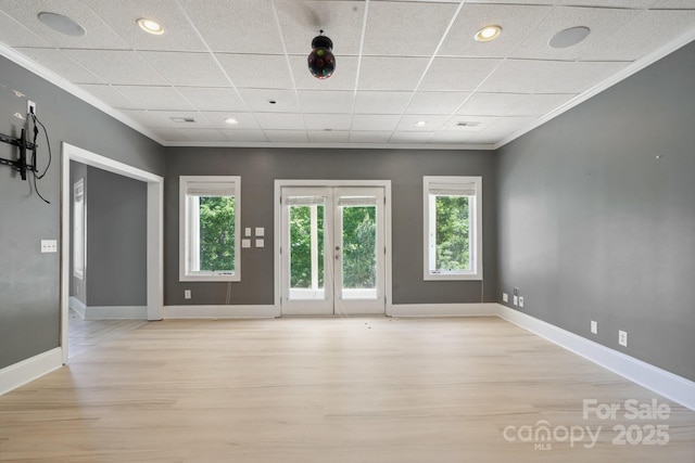 122 Long Cove Ln, Mooresville, NC 28117 - empty room featuring ornamental molding, light wood finished floors, baseboards, and recessed lighting