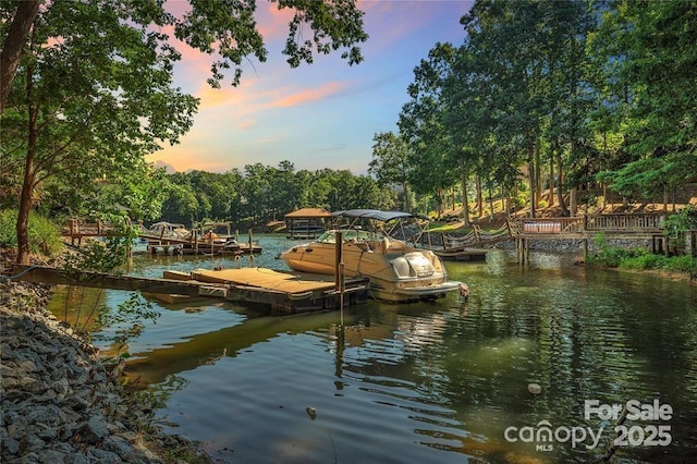 122 Long Cove Ln, Mooresville, NC 28117 - dock area featuring a water view and view of wooded area