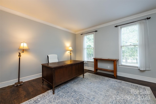 6511 Buggy Whip Ln, Waxhaw, NC 28173 - home office with crown molding and wood finished floors