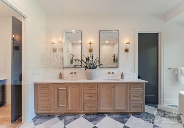 15037 June Washam Rd, Davidson, NC 28036 - full bath with double vanity and backsplash