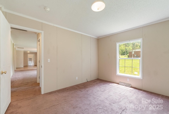 828 Carver St Unit 17-19, Shelby, NC 28152 - unfurnished room featuring crown molding, light colored carpet, a textured ceiling, and a smoke detector