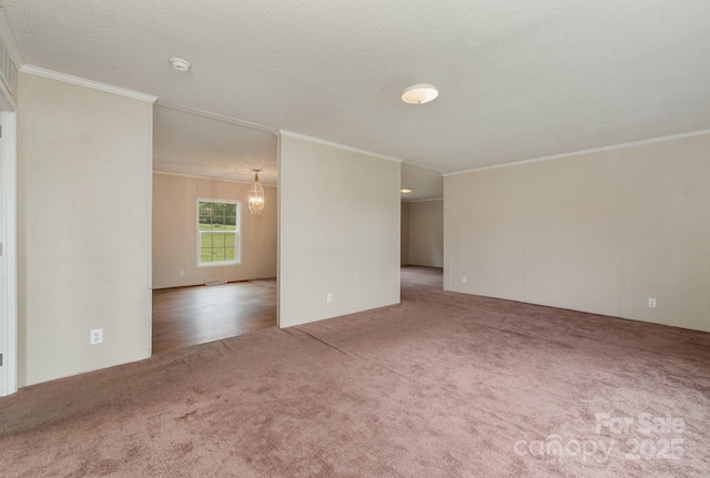 828 Carver St Unit 17-19, Shelby, NC 28152 - empty room featuring ornamental molding, carpet floors, and a textured ceiling