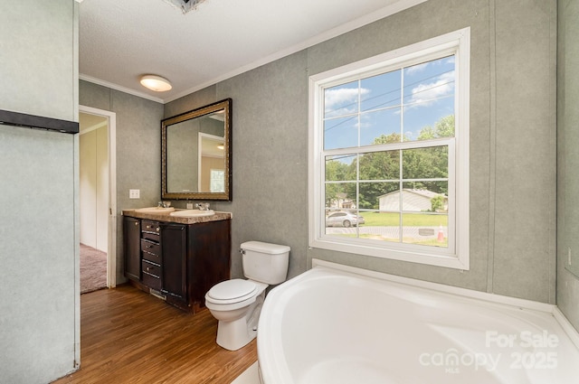 828 Carver St Unit 17-19, Shelby, NC 28152 - full bathroom featuring wood finished floors, vanity, a garden tub, and crown molding