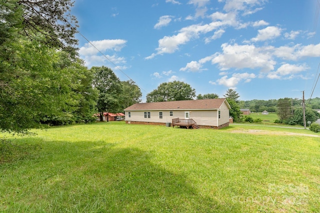 828 Carver St Unit 17-19, Shelby, NC 28152 - rear view of house with a deck, a yard, and crawl space
