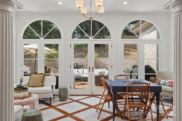 2954 Reynolds Sq, Winston Salem, NC 27106 - sunroom / solarium with french doors and healthy amount of natural light