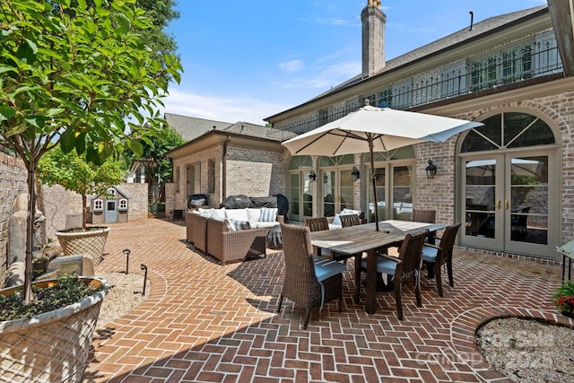 2954 Reynolds Sq, Winston Salem, NC 27106 - view of patio featuring french doors and outdoor lounge area