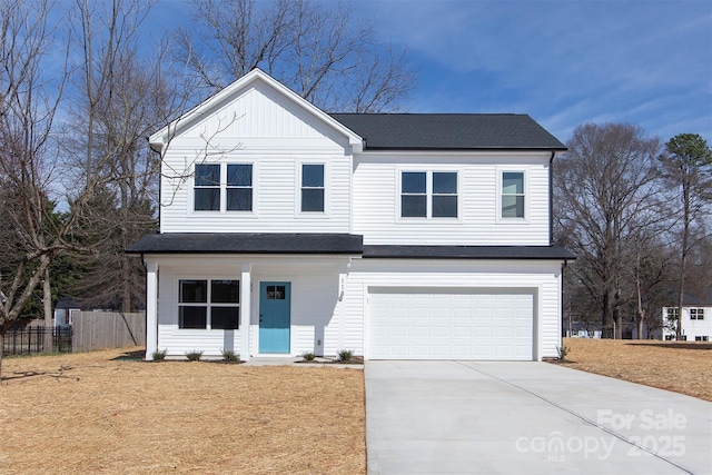 118 Durham Rd, Stanley, NC 28164 - traditional home with an attached garage, concrete driveway, and a shingled roof