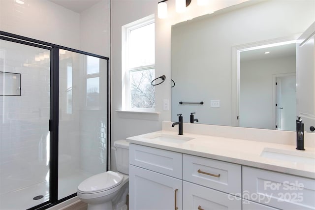 118 Durham Rd, Stanley, NC 28164 - full bath with toilet, double vanity, and a stall shower