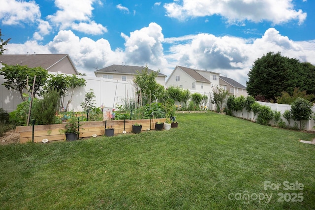 3351 Streamside Dr, Davidson, NC 28036 - fenced backyard with a vegetable garden and a residential view